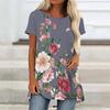 Túnicas Casuales Informales para Mujer con Estampado, Cuello Redondo, Dobladillo Irregular y Manga Corta