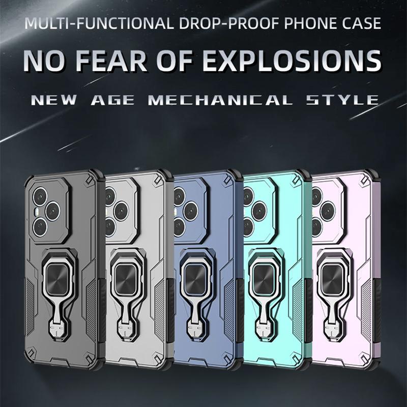 KEYSION Shockproof Armor Case for HONOR 400 Pro 5G Silicone+PC Upright Metal Live Ring Stand Phone Cover for Huawei Honor 400 5G