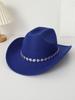 Western cowboy top hat felt hat Tibetan top hat three-dimensional pattern accessories jazz hat new woolen hat