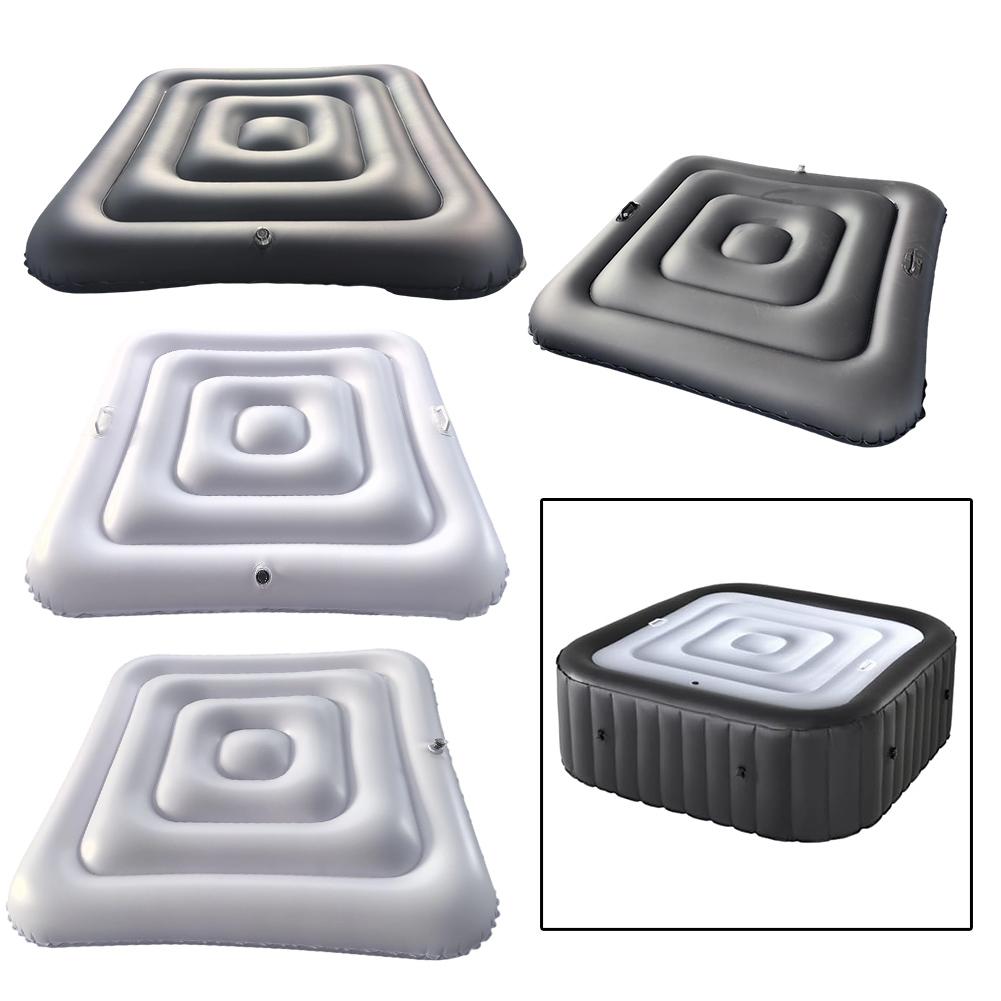 For Square Inflatable Bathtub Cover with Energy Saving Features and PVC Material for Outdoor Use and Debris Prevention
