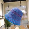 Handwoven Bucket Hat Female Dome Versatile Face Small Summer Hollow Niche Retro Bucket Hat Tide