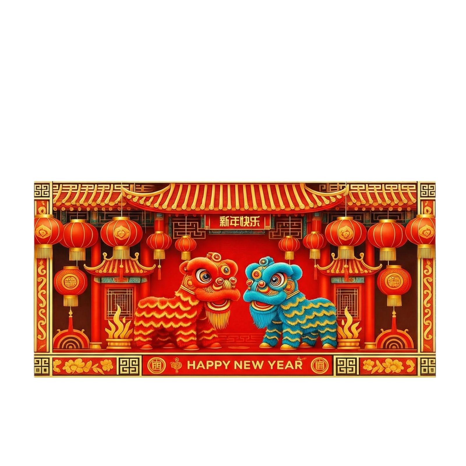 New Year s Garage Door Background Cloth, New Year s Eve Party Decoration Background Cloth, Outdoor Scene Layout Hanging Cloth