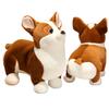23-45cm Peluches Corgi Potelés Réalistes Simulation Chiot Rempli Poupée Peluche Oreiller Doux d'Accompagnement pour Bébés Cadeau pour Filles