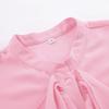 1116 spring and summer new court style chiffon top women's commuting versatile temperament ruffle leaf edge stand-up collar horn sleeve shirt