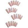 Rhinestone Flower Solid Color Wearable Nail Tips - Finished Faux Manicure Nails