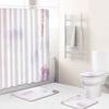 Fashion Textured Bathroom Shower Curtain Floor Mat Toilet Cover Foot Mat Four-Piece Set