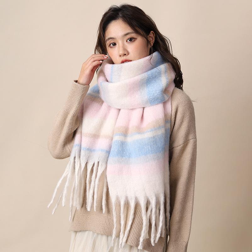 Maillard Premium Atmosphere Scarf Women s Winter New Versatile Thickened Mahai Plush Scarf Autumn 200*40 розовый