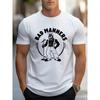 Europäische Größen Herren Sommer Sport T-Shirt - Leicht dehnbarer Strickstoff - Bedrucktes T-Shirt - Normale Passform - Gemustert Casual Style