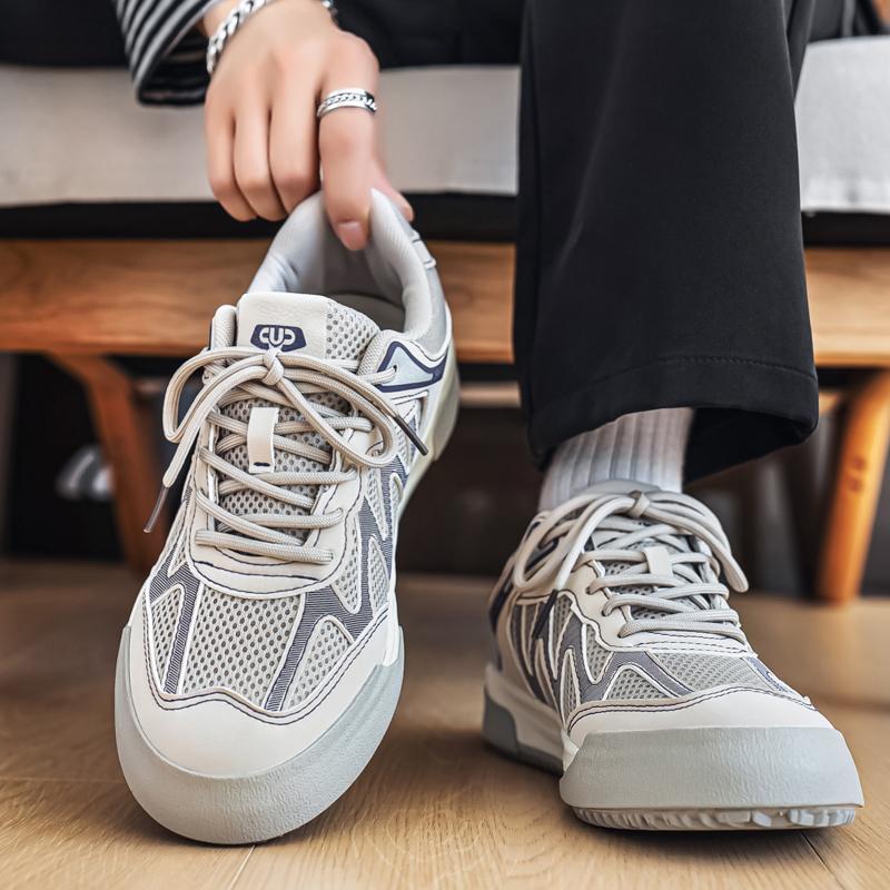 Herren Casual Board Schuhe, Modische und Atmungsaktive Sport- und Freizeitschuhe, Rutschfeste und Abriebfeste Schuhe mit Mesh-Obermaterial