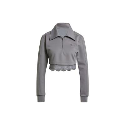 Originals Track Top With Lace Trim And Half-Zip Women Sweatshirt Grey IY9024