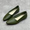 Johnature Scarpe basse casual versatili da donna, fatte a mano in vera pelle, con punta a punta e suola morbida