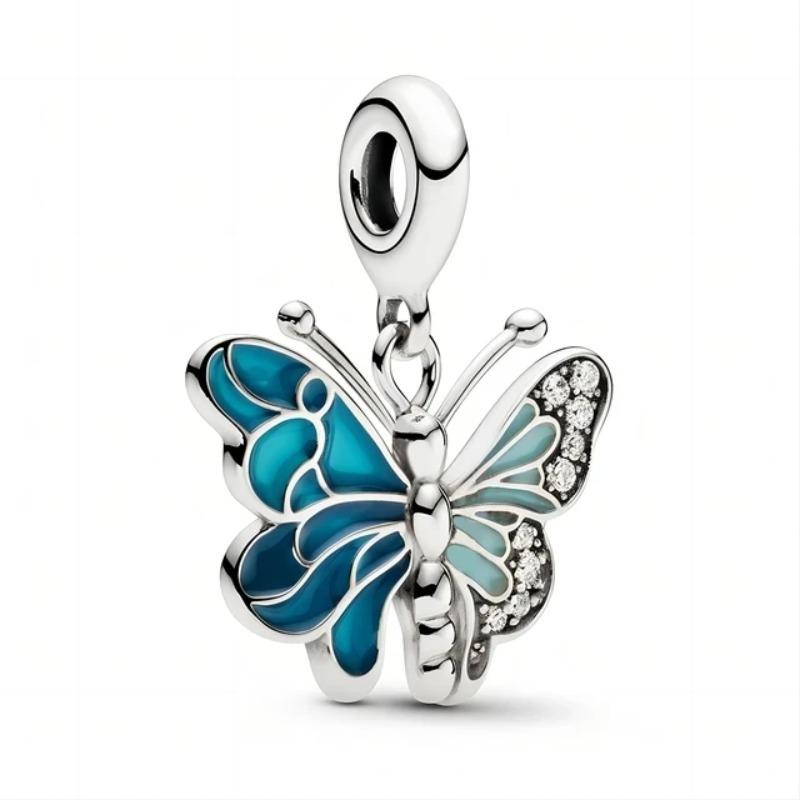 New 925 Silver Spring Collection Butterfly Peacock Dragonfly Dangle Charms for Women DIY Jewelry Gifts