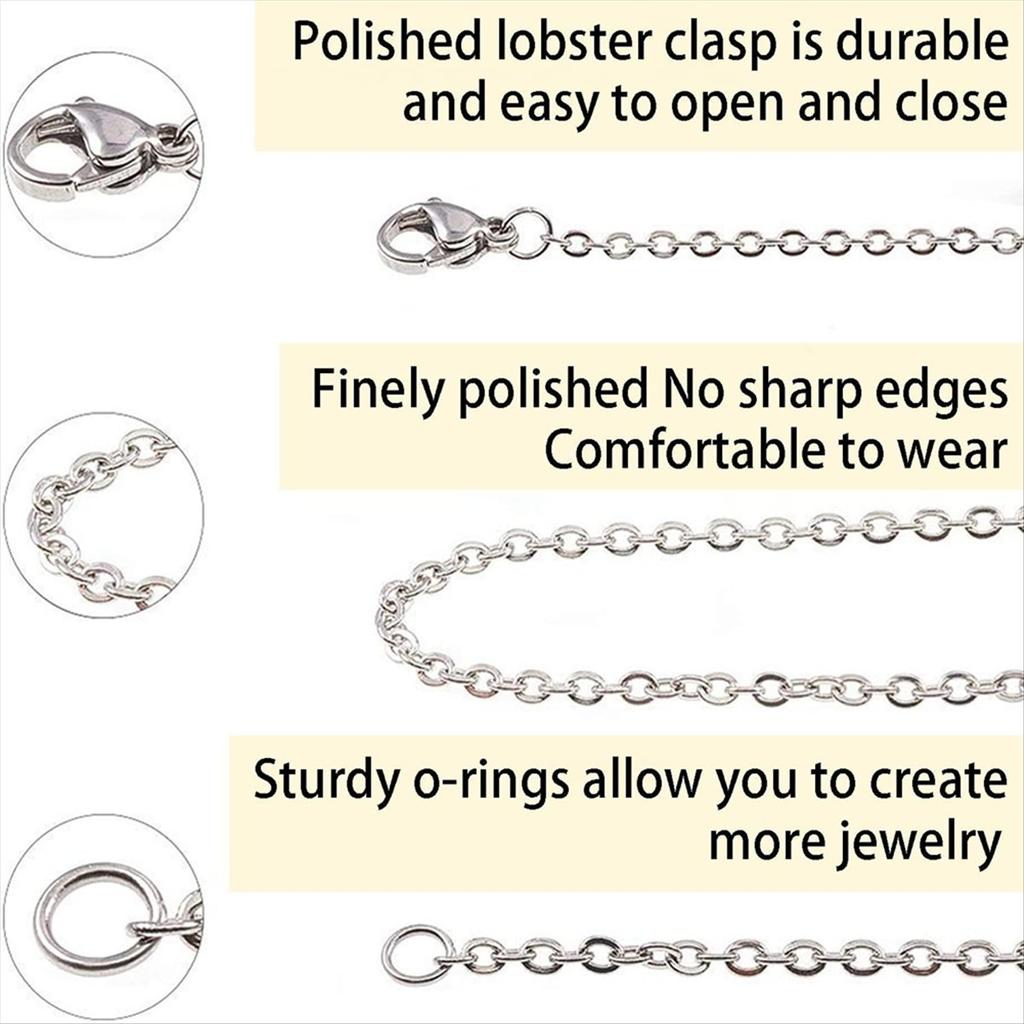 2025+ Chains Jewelry Making Supplies, 9.8ft Cable Link Chains for Making Jewelry Necklace Earring Bracelet Findings DIY Kit