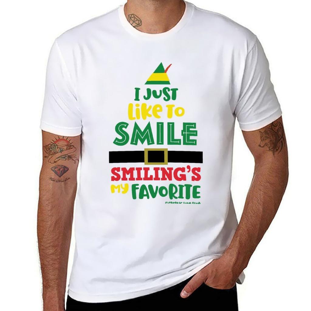 I Just Like To Smile Smilings My Favorite Buddy The Elf Graphicloveshop Tshirt Minimalist Graphic Tee Shirt
