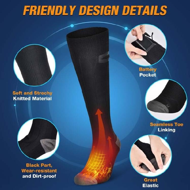 Electric USB Winter Warm Heated Socks Foot Warmer with 3 Temperature Adjustment