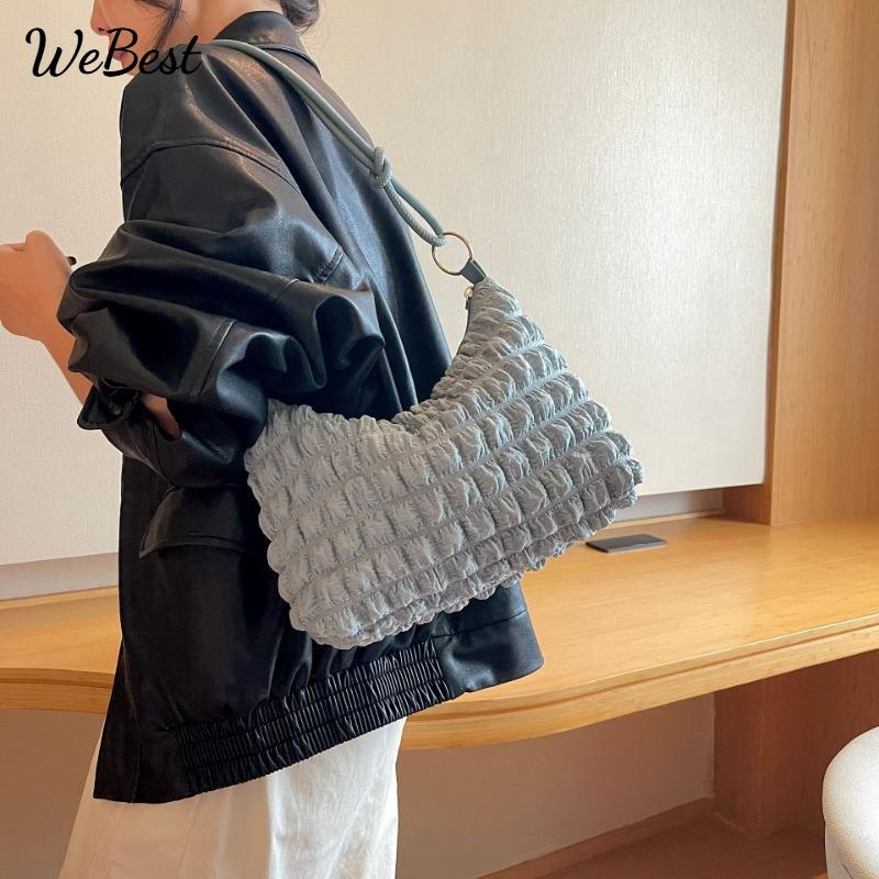 

Female Soft Pleated Underarm Shoulder Bag темно-коричневого кольору