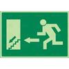 SIGNAL 964 PLAST.297x210''S.EMERG.LEFT''LUM (PICTOGRAM)LEFT EXIT. STAIR. DOWN.