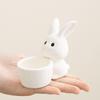 Bunny CandleHolder White Cute Easter Egg Stand Decor Easter Bunny CandleHolder for Banquet Gathering Party Shelf Desk
