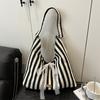 Fashion and Popular Double-sided Striped Tote Bag, Simple Niche Design, Underarm Bag, Foreign Style Large-capacity Shoulder Bag