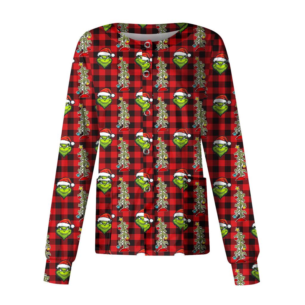 Women's Casual Long Sleeve Single Breasted  Printed Dry-nurse Top