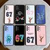 Six Seven-67 Soft Silicone Black Cover Phone Case For Samsung Galaxy A73,A72,A71,A70,A53,A52,A51