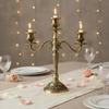 Bronze Candelabra Romantic Mood European Design Candle Stand Metal Candelabra Stable Metal Candle Holder Long-Lasting