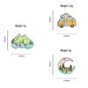 Moon Car Travel Brooch with Mountain & River Scenery - Metal Backpack Badge