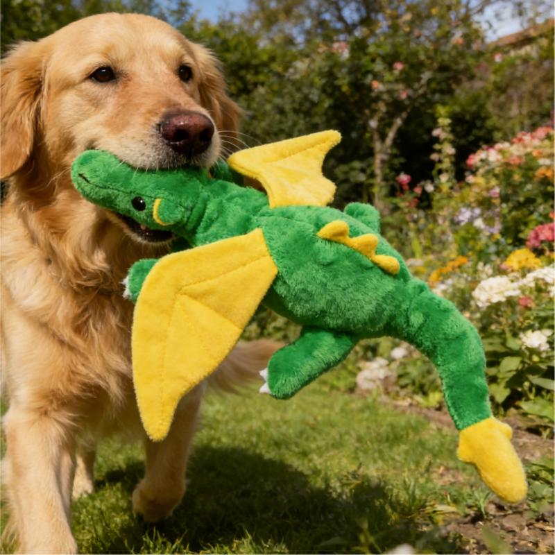 Cane Drago Volante Peluche Indistruttibile Giocattoli Strillanti Resistente Sicuro Cane Gioco Robusto Carino Animali Giocattoli Articoli per Animali Giocattolo da Masticare Denti