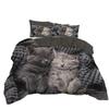 Cute Cat Duvet Cover Bedding Three-Piece Set 3D Animal Digital Printing Quilt Cover