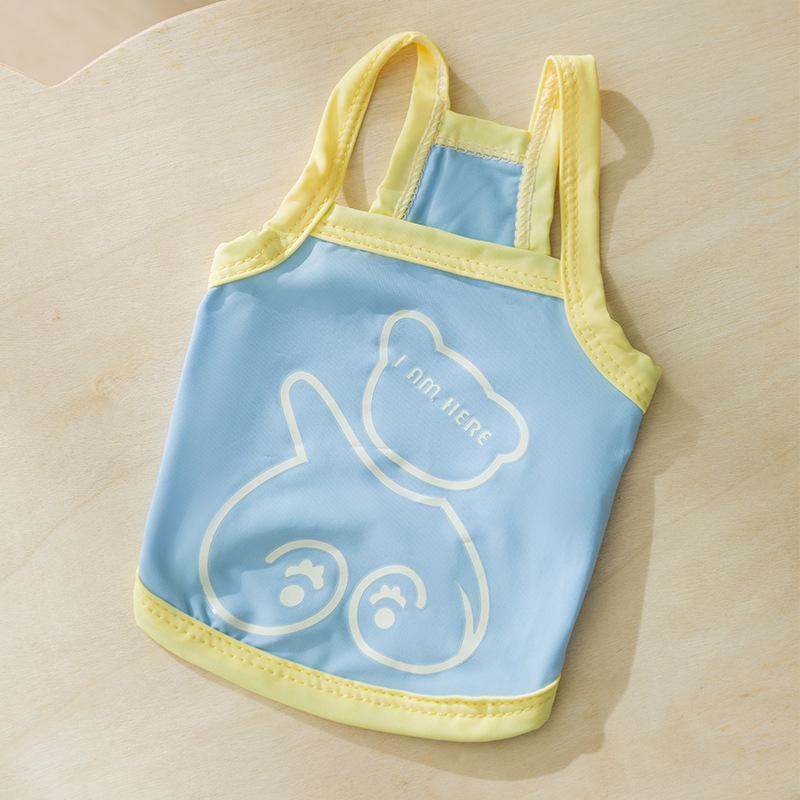 Spring and Summer Thin Mesh Sunscreen Clothing Small and Medium Teddy Bear Dog Clothes Vest Cool Clothes Pet Clothes