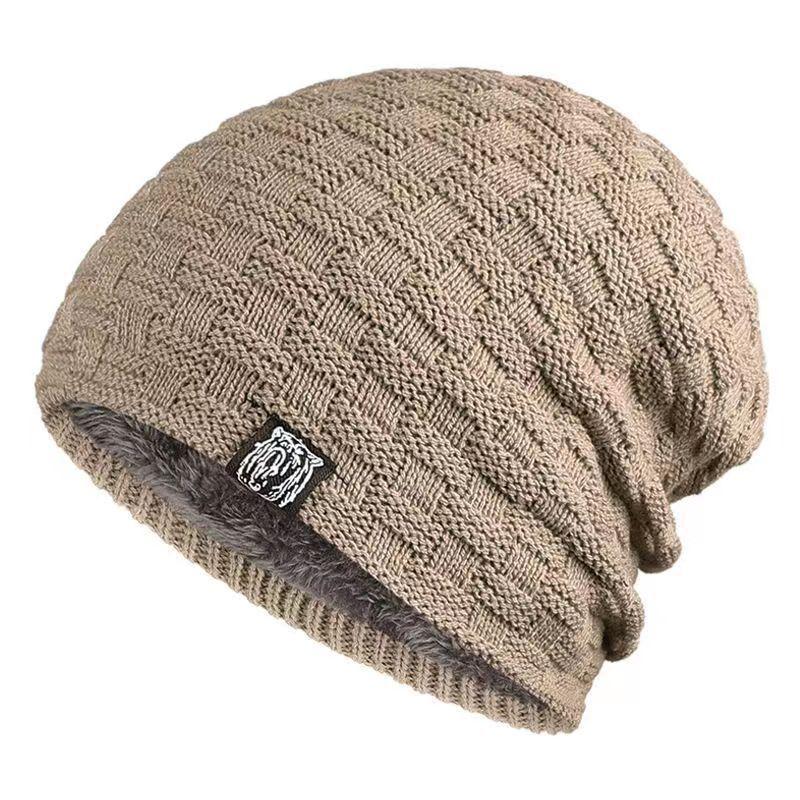 Mens Fleece Lined Knit Beanie Hat Winter Warm Thick Ear Cover Pullover Cap Casual Soft Watch Hat