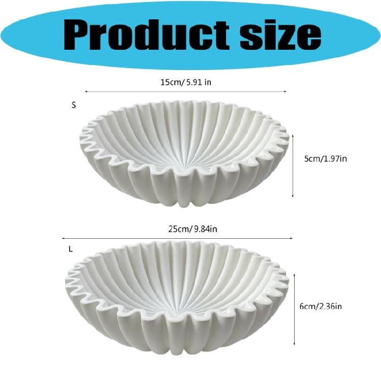 Decorative Bowl Fruit Bowl Decorative Tray Ruffle Scallops Bowl for Home Decors Handicraft Bowl Stylish Key Bowl Gift