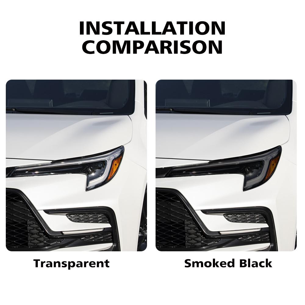 Car Headlight Protective Film For Corolla E210 Sedan Hatchback18-26 High-Gloss Smoke Black Pre Cut Anti-Scratch Vinyl Wrap Film