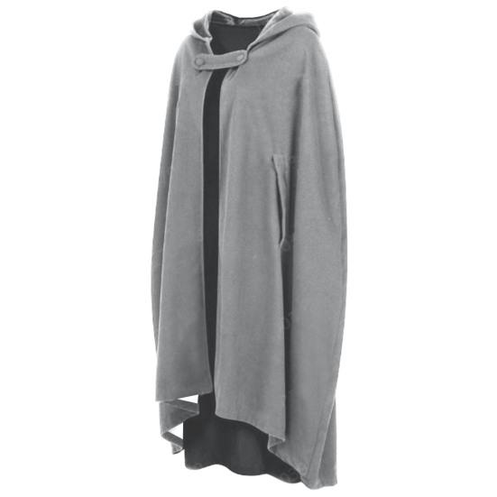 Winter Women Cloak Thickened Loose Warm Windproof Lengthened Medieval Style Single Button Closure