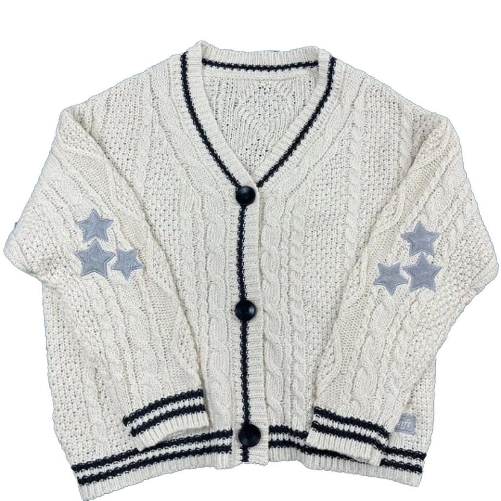 European and American women's clothing autumn and winter new knitted embroidered cardigan temperament age-reducing loose casual sweater