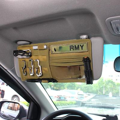Tactical Car Sun Visor Cover Molle Webbing Compatible Vehicle Visor Storage Holder Pouch