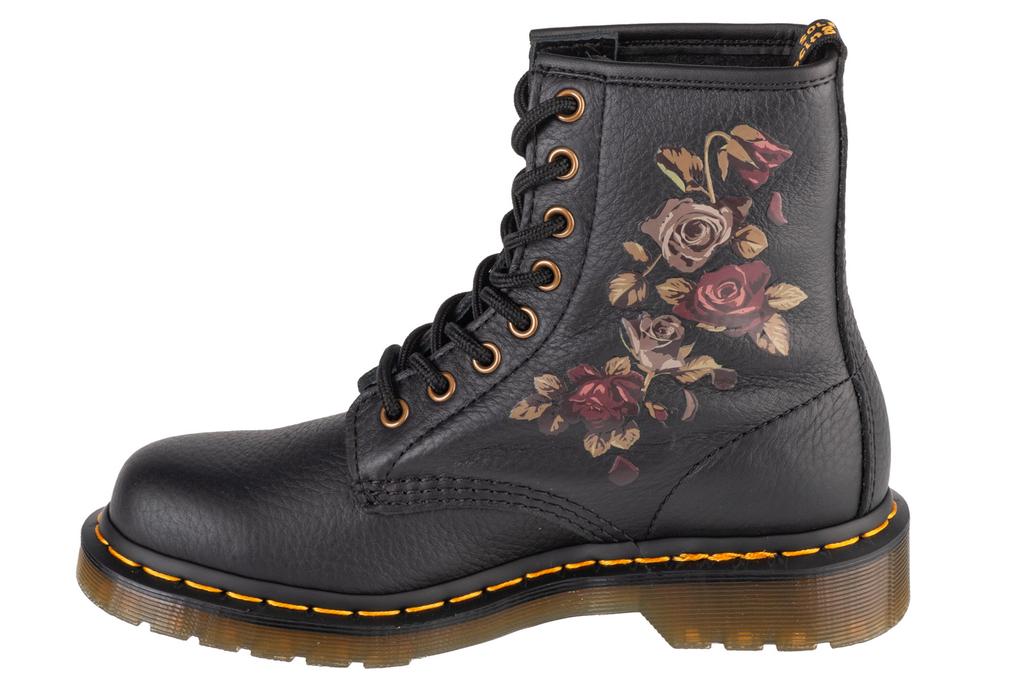 Dr. Martens 1460 Decayed Roses, Womens black Bovver boots