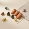 8 Pieces Thimble Assortment Adjustable Leather Guarding Finger Cap for Quilters,
