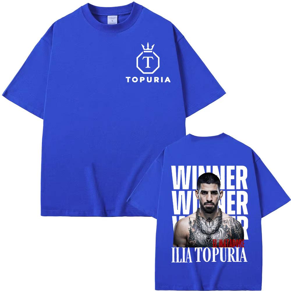 Vincitore El Matador Ilia Topuria Maglietta Vintage Uomo Donna Moda Hip Hop T-shirt di Tendenza Unisex Comfort Maglietta a Maniche Corte