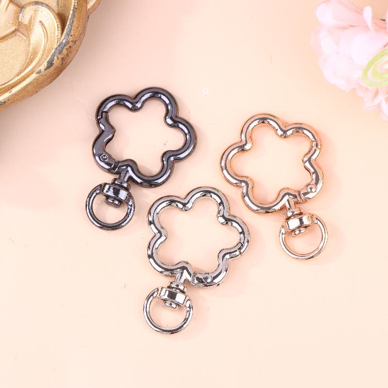 5Pcs Zinc Alloy Flower Swivel Lobster Claw Clasps Swivel Lanyards Trigger Snap Hooks Strap Connector For Diy Bag Key Chains Ring