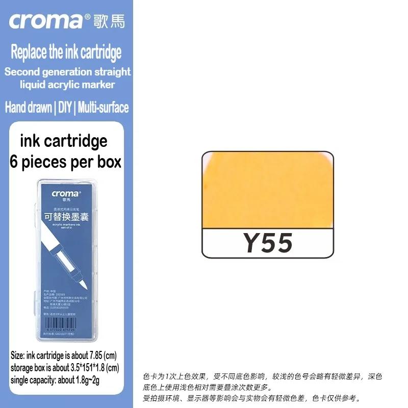 Croma 160/24 Color Replaceable Ink Refill Liquid Soft Tip Acrylic Marker Non Toxic Waterproof School Office Supplies Stationery
