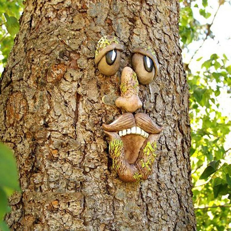 Whimsical Old Man Tree Faces for Garden Decoration