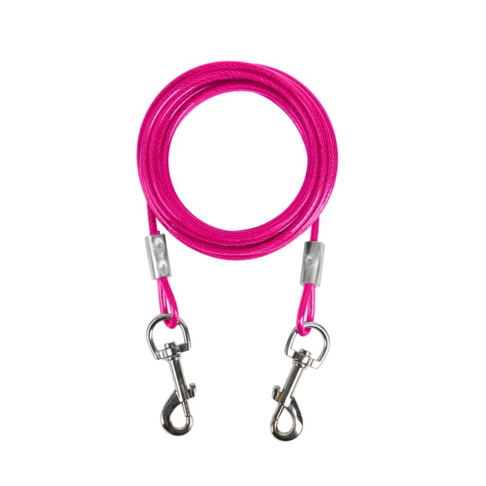 Pet Traction Rope Dog Rope Dog Chain Iron Chain Double Head One Drag Two Wire Rope Dog Pile Bolt Dog Rope Fixing Rope