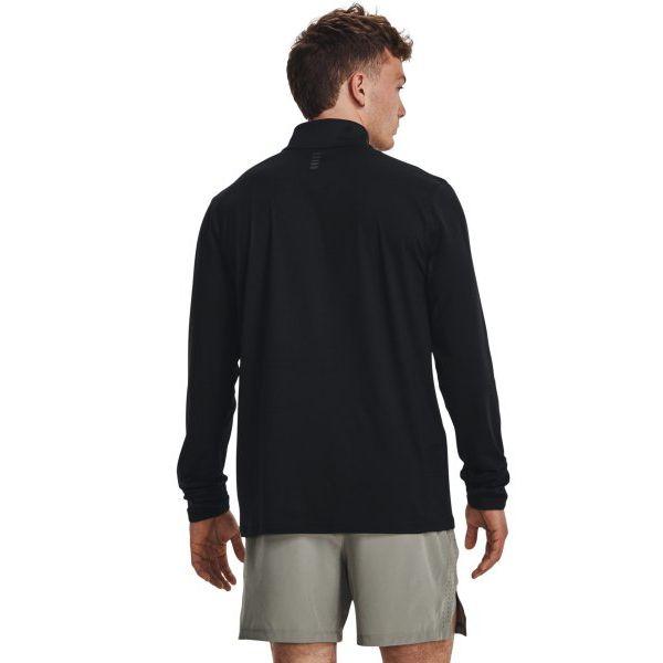 Under Armour Düz Renk 1/4 Fermuarlı Balıkçı Yaka Koşu Uzun Kollu Tişört Erkek Üstler Siyah 1379288-001