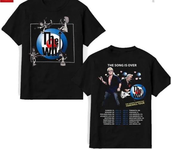 The Who Farewell Tour 2025 T-Shirt The Song Is Over North AmerTshirt Unisex T-Shirt S