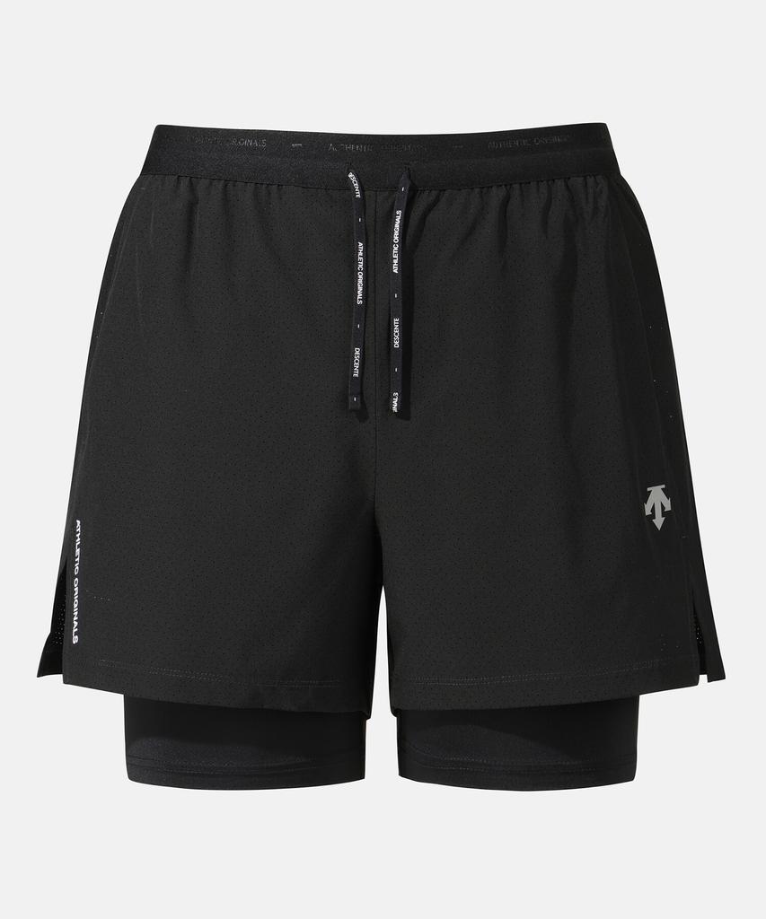 DESCENTE Running Ventilation 2-In-1 4-Inch Shorts Black (Sq323Rhp72)