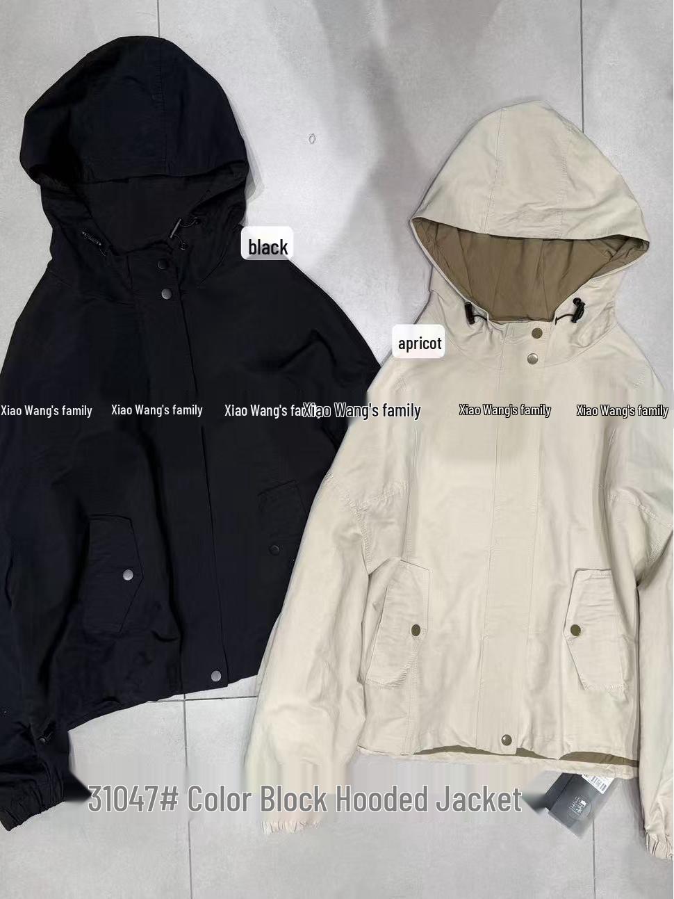 

Xiao Wang s Spring 31047 Korean-Style Plus Size Casual Hooded Windbreaker One Size