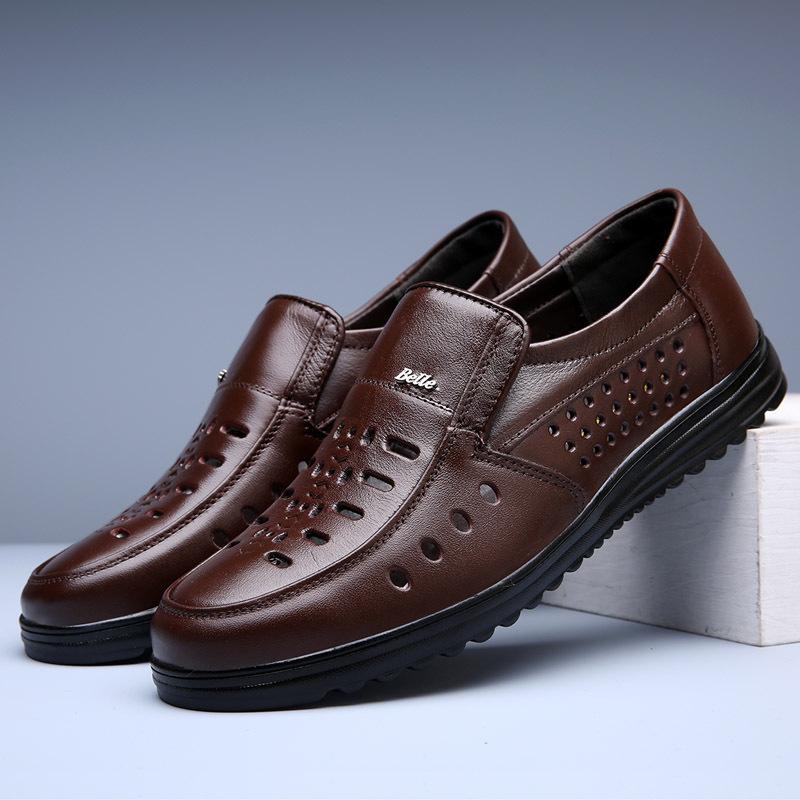 Модные мужские кожаные повседневные туфли — фото 5