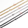 1 piece Width 3mm Stainless steel Double Cable Square Chain Men Women Necklace Jewelry Length 21-80cm