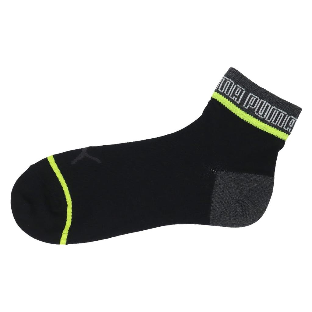 Set Reinforced Toe and Sizes Assorted [Puma] 3-Pair Kids' Socks, Quarter-Length, Odor-Resistant, Heel, 4293442, 23-25cm,